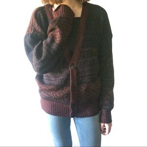 Vintage grandpa oversized knit cardigan sweater